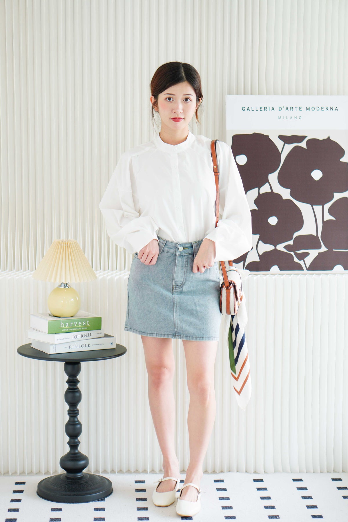 Fae Basic Denim Skirt in Blue