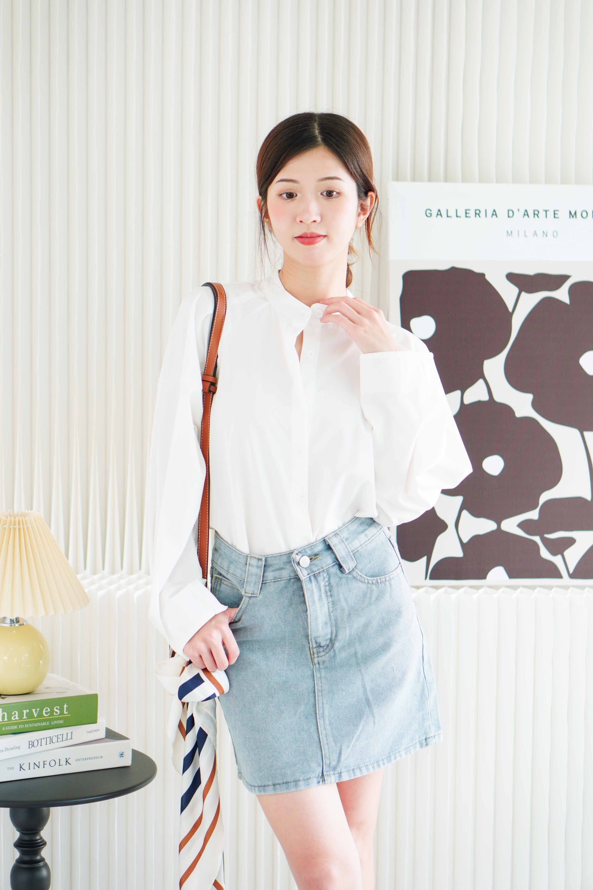 Fae Basic Denim Skirt in Blue