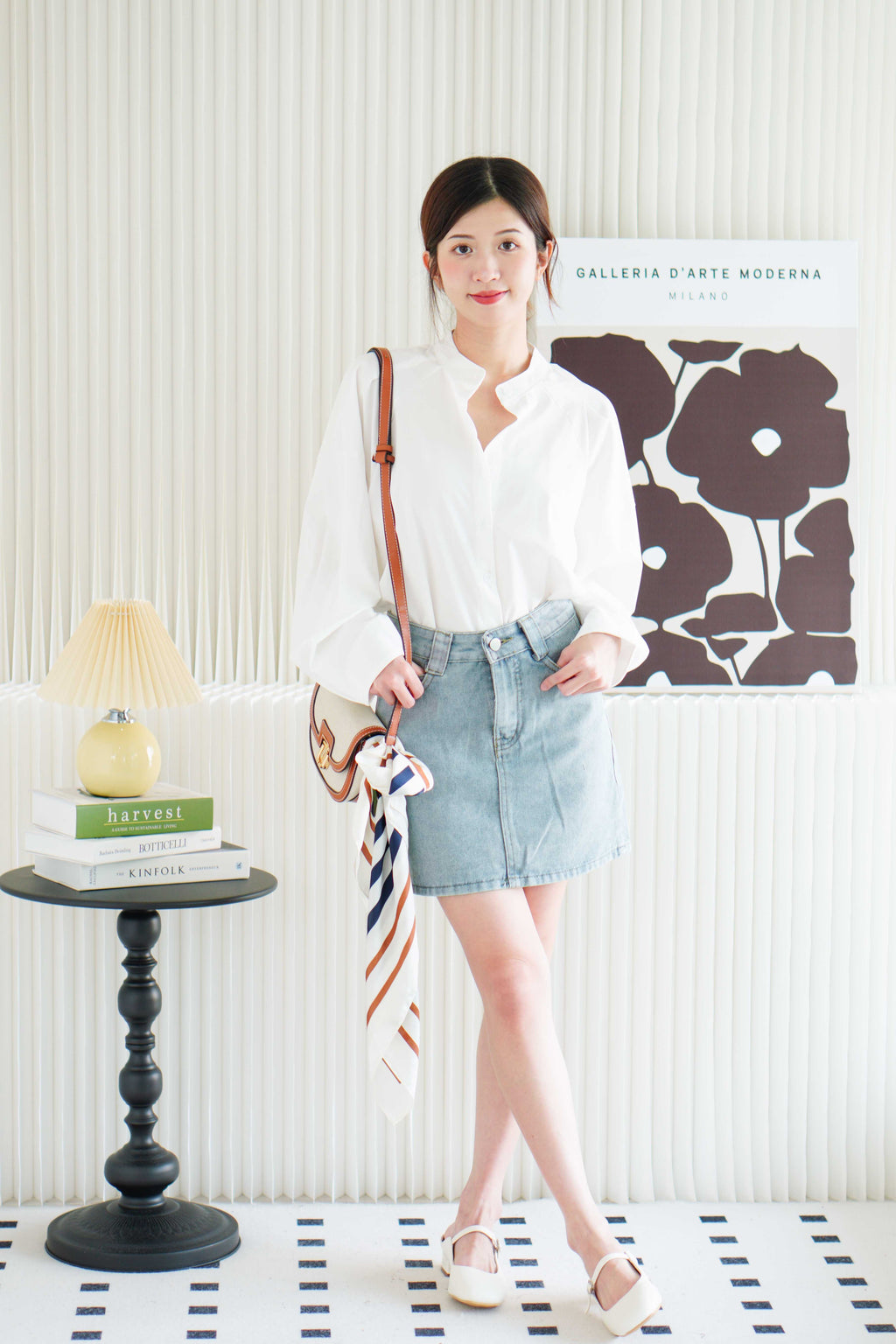 Fae Basic Denim Skirt in Blue