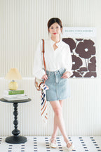 Fae Basic Denim Skirt in Blue
