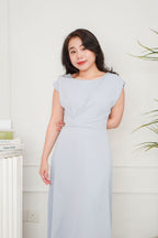 Mayve A-Line Dress with Sleeves in Lilac Blue