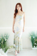 Chesie Floral Maxi Dress in Blue Green