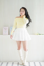 Endear You Mini Skater Lace Skirt in White