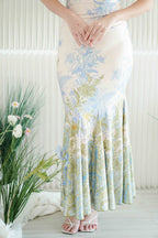 Chesie Floral Maxi Dress in Blue Green