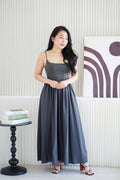 Eletta Maxi Flowy Dress in Dark Grey