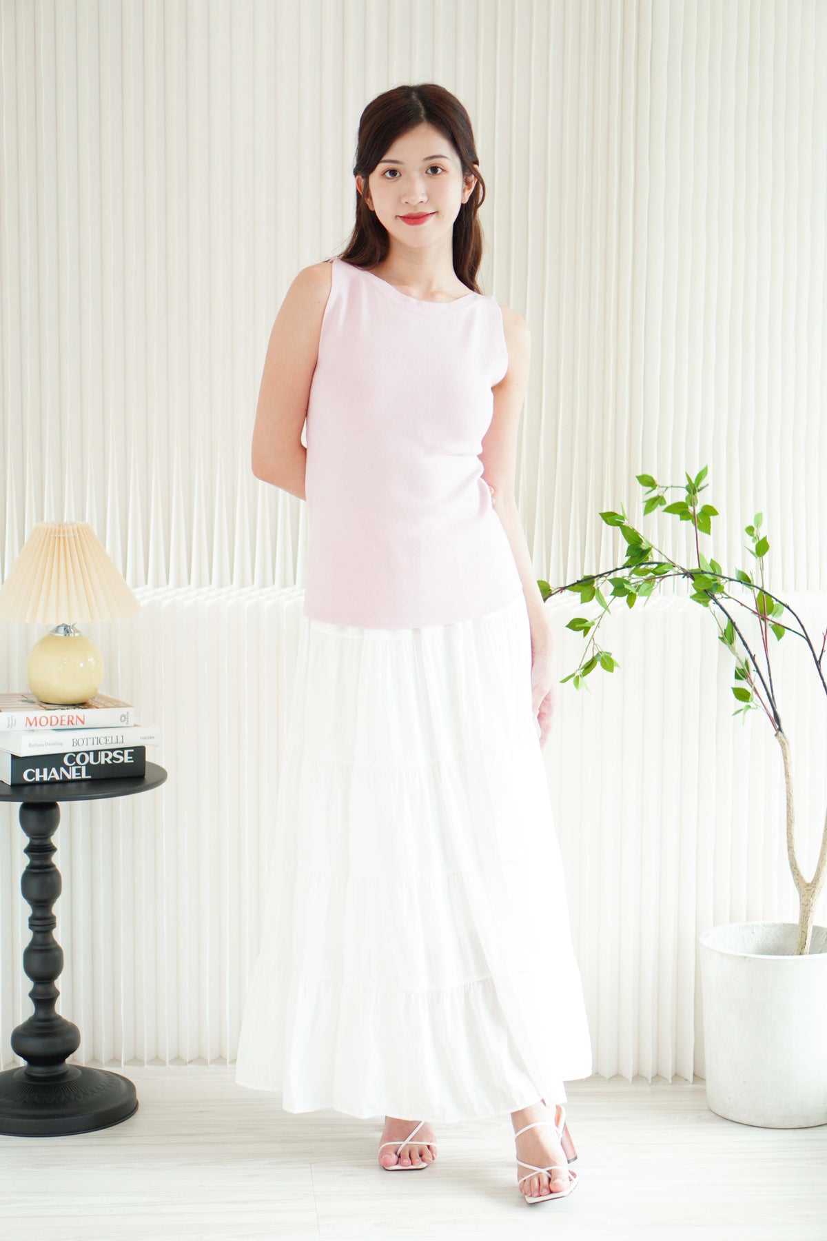 (BACKORDER) Einna Basic Knit High Neck Top in Pink