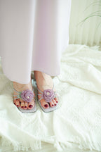 Little Periwinkle Floral Sandal Heels