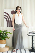 Grey Slate Maxi Skirt in Grey