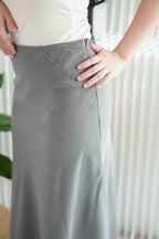 Grey Slate Maxi Skirt in Grey