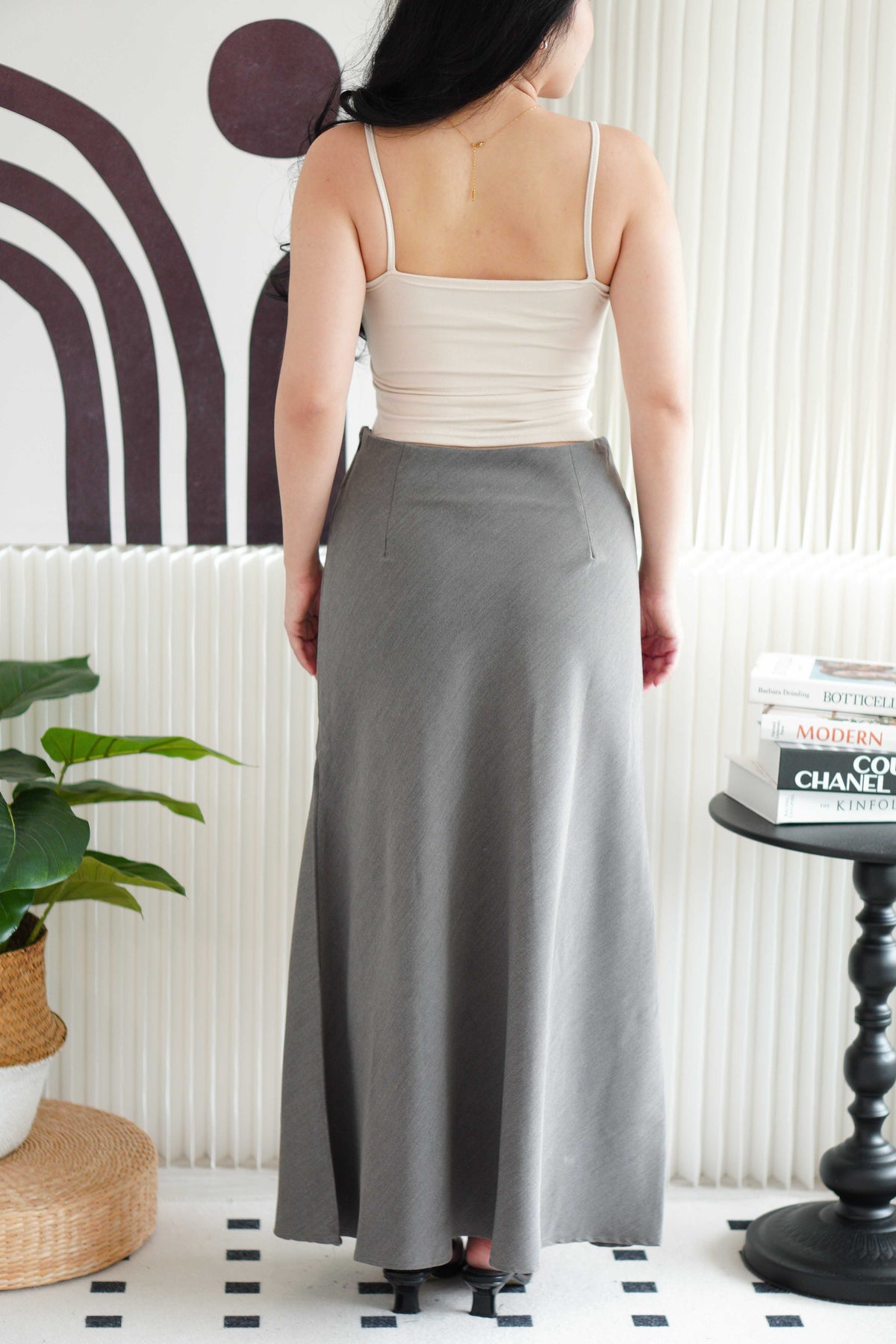 Grey Slate Maxi Skirt in Grey