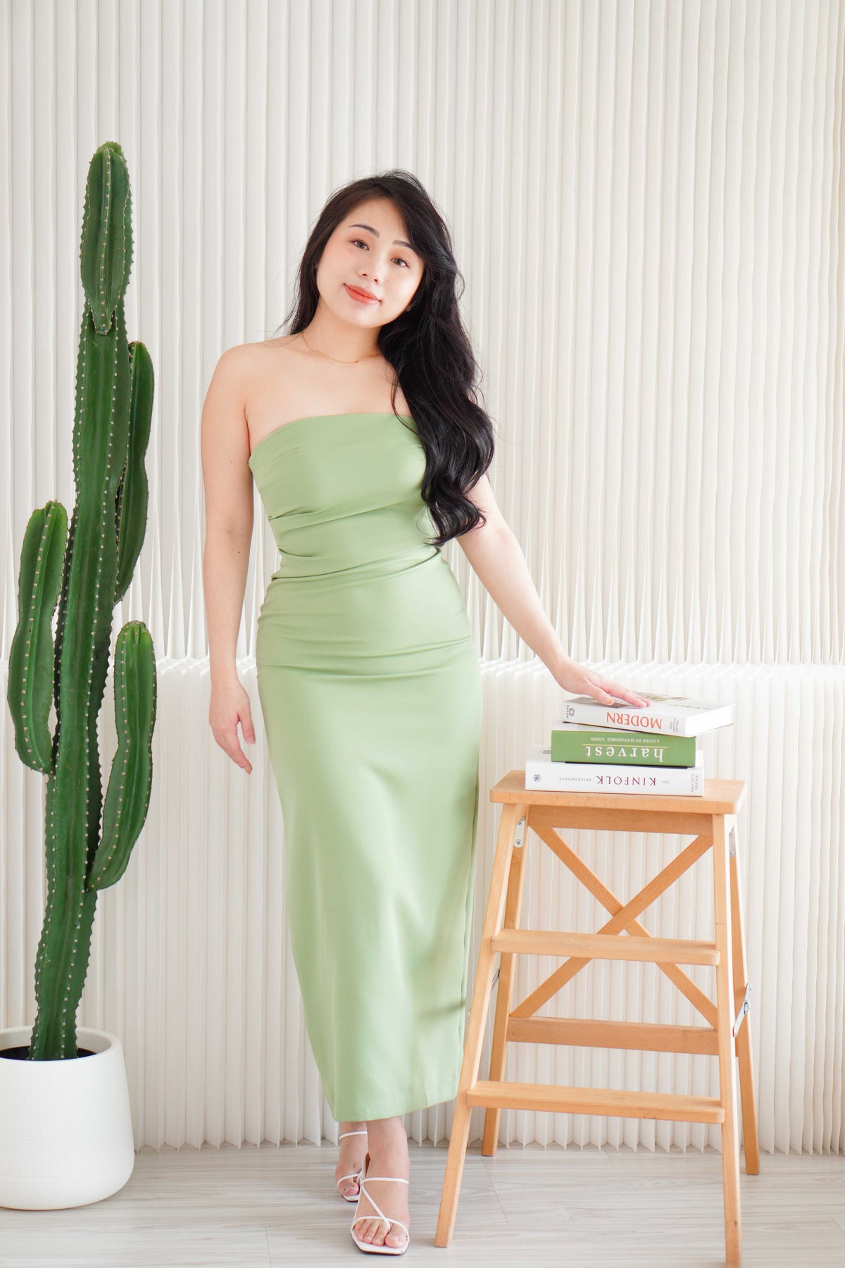 Lime Storm Tube Maxi Dress in Green