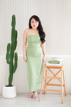 Lime Storm Tube Maxi Dress in Green