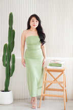 Lime Storm Tube Maxi Dress in Green