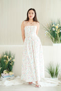 Cassidy Floral Bustier Maxi Dress in White