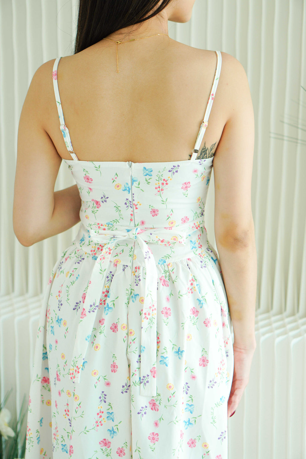 Cassidy Floral Bustier Maxi Dress in White