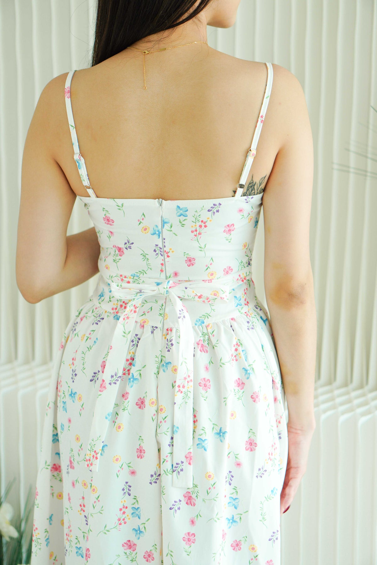 Cassidy Floral Bustier Maxi Dress in White