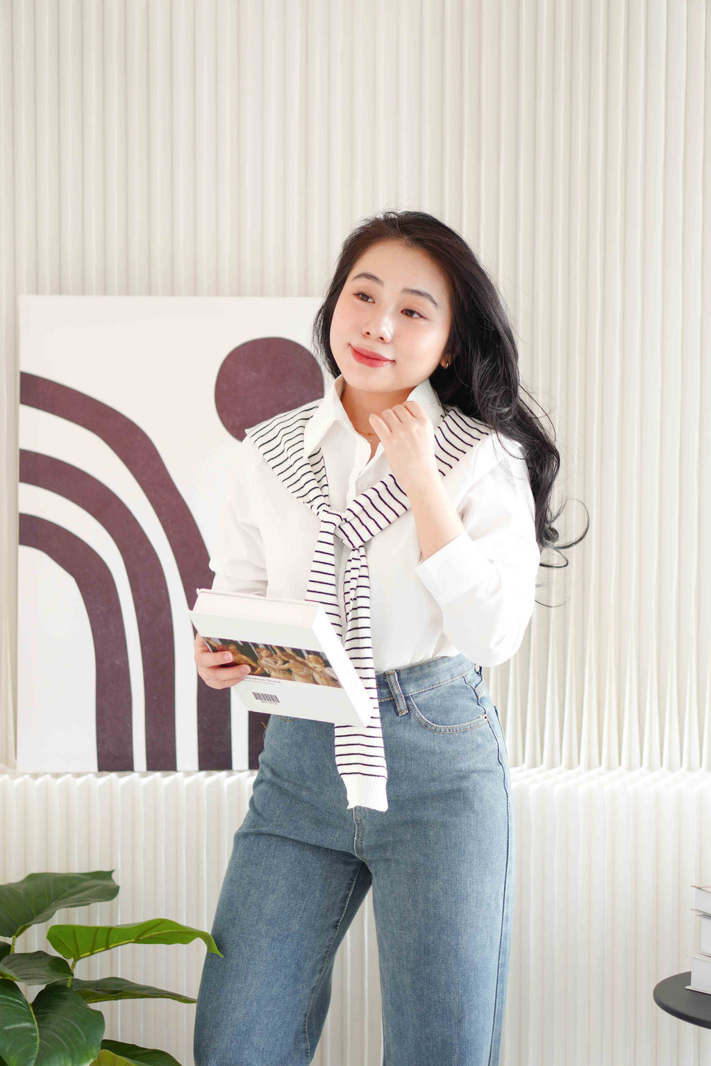 Basic Stripes Knit Throwover