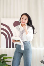 Basic Stripes Knit Throwover