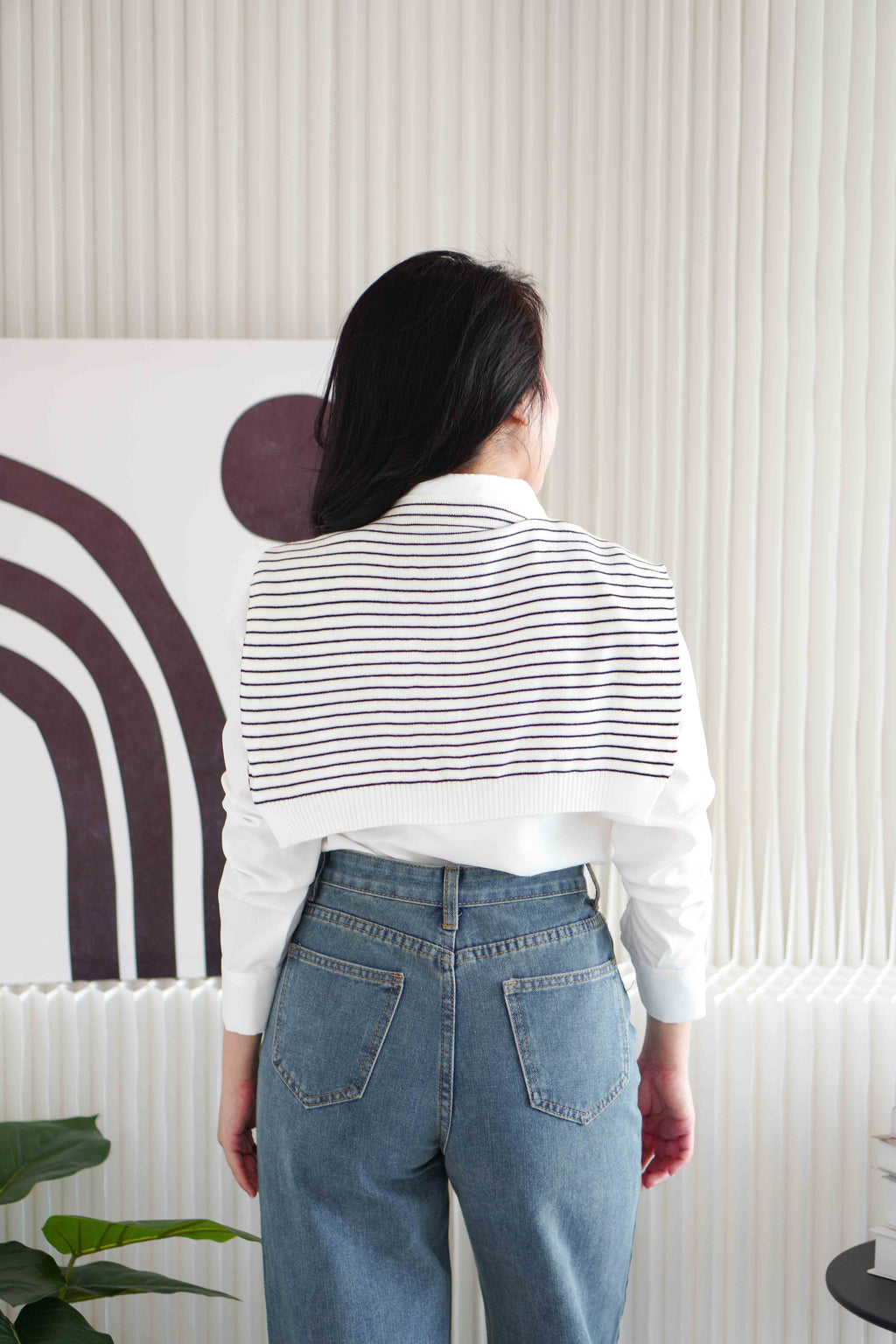 Basic Stripes Knit Throwover