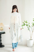 Mayara Lace Sheer Overlay Dress in Cream