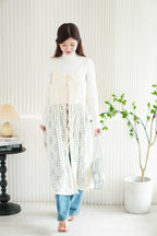 Mayara Lace Sheer Overlay Dress in Cream