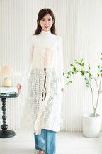 Mayara Lace Sheer Overlay Dress in Cream