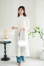 Mayara Lace Sheer Overlay Dress in Cream