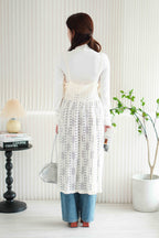 Mayara Lace Sheer Overlay Dress in Cream