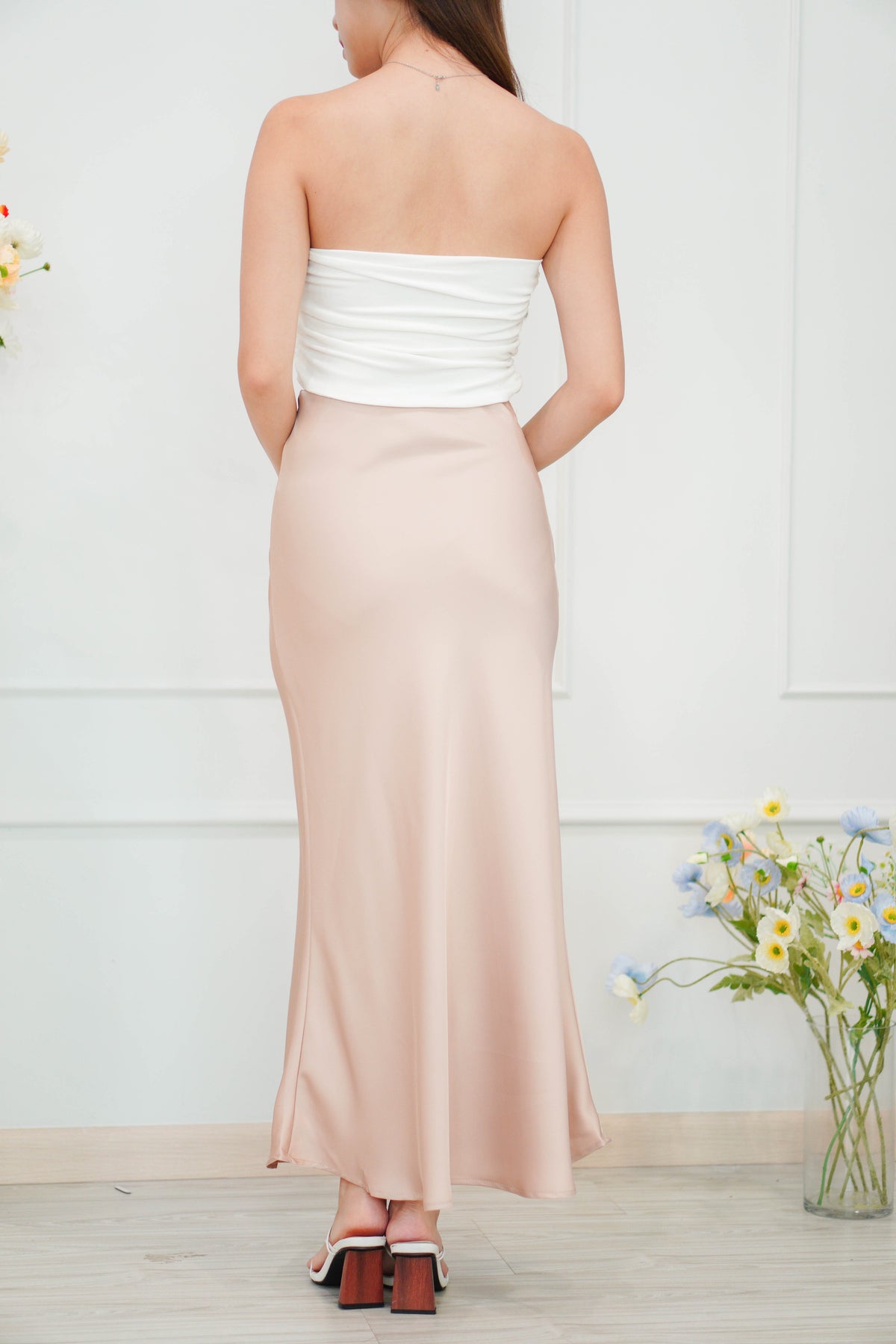With Faith Satin Skirt in Pink