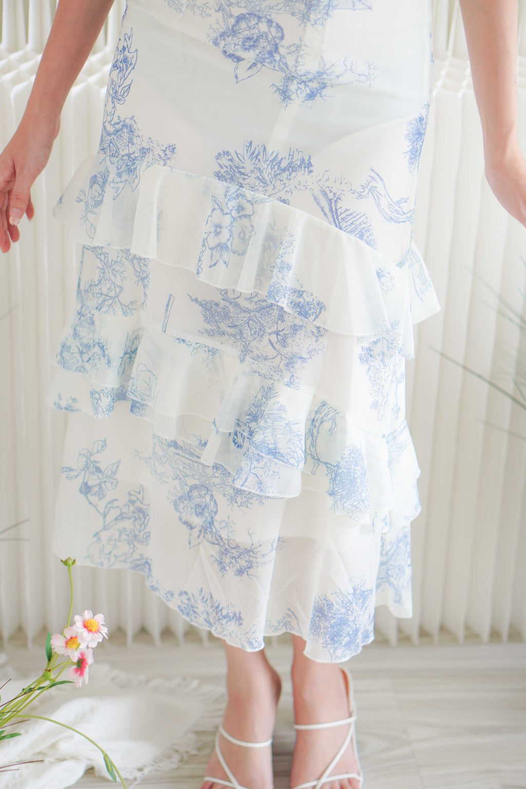 In the Meadow Ruffles Floral Maxi Dress in Blue