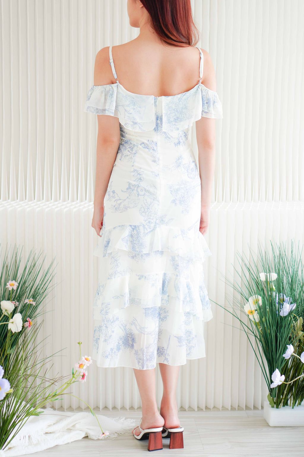 In the Meadow Ruffles Floral Maxi Dress in Blue