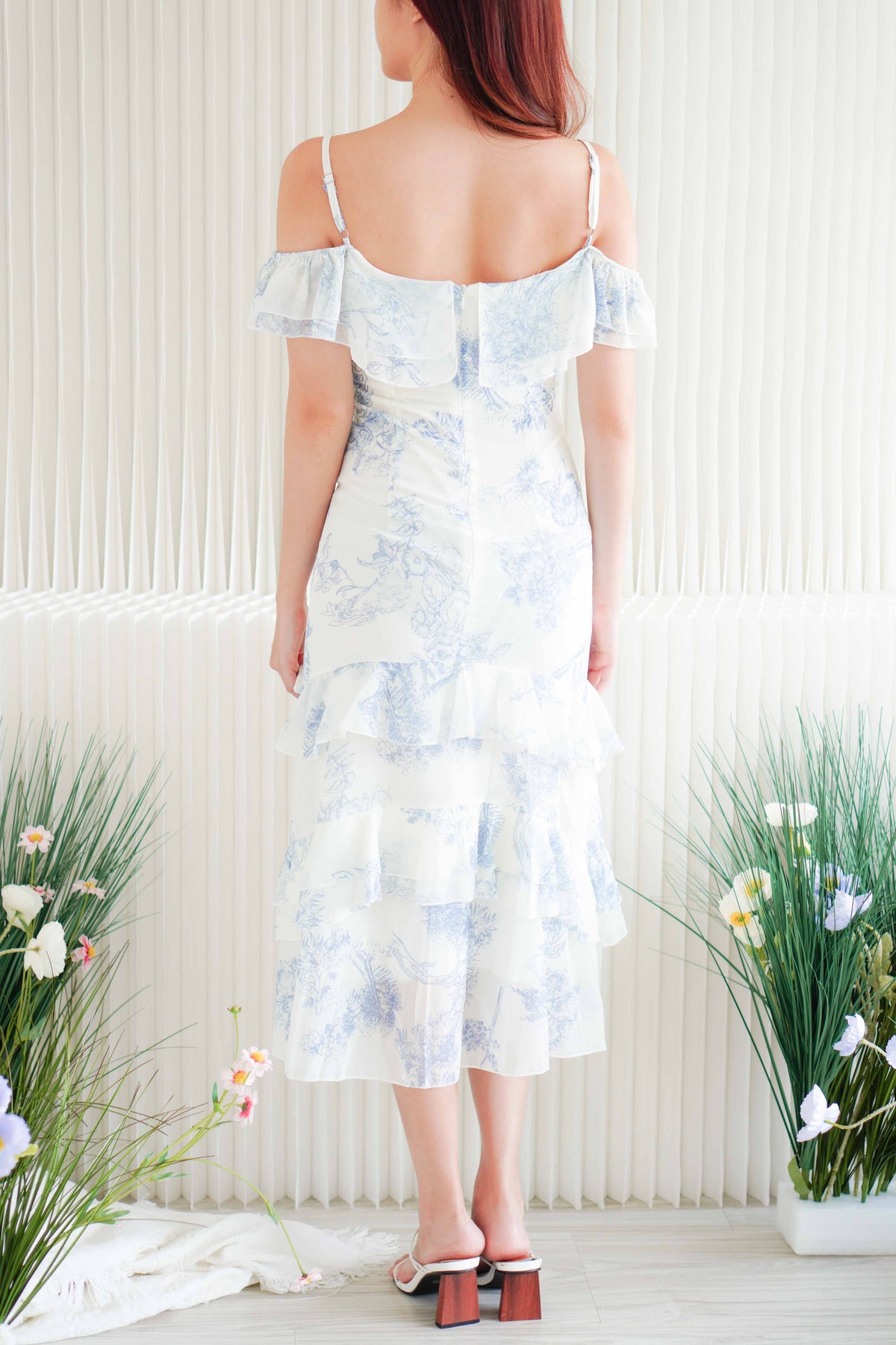 In the Meadow Ruffles Floral Maxi Dress in Blue