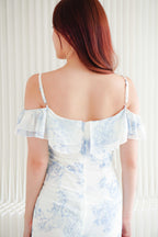 In the Meadow Ruffles Floral Maxi Dress in Blue