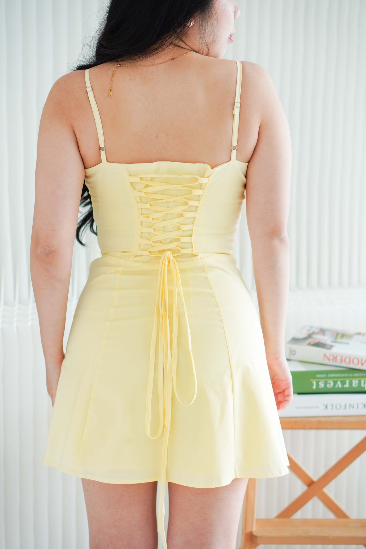 Mini Dahlia Corset Dress in Yellow