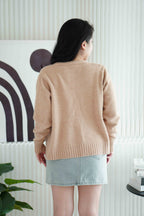 Toffee Cream Furry Cardigan in Khaki