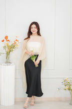 Sofira Flowy Kaftan Inspired Top in Light Yellow