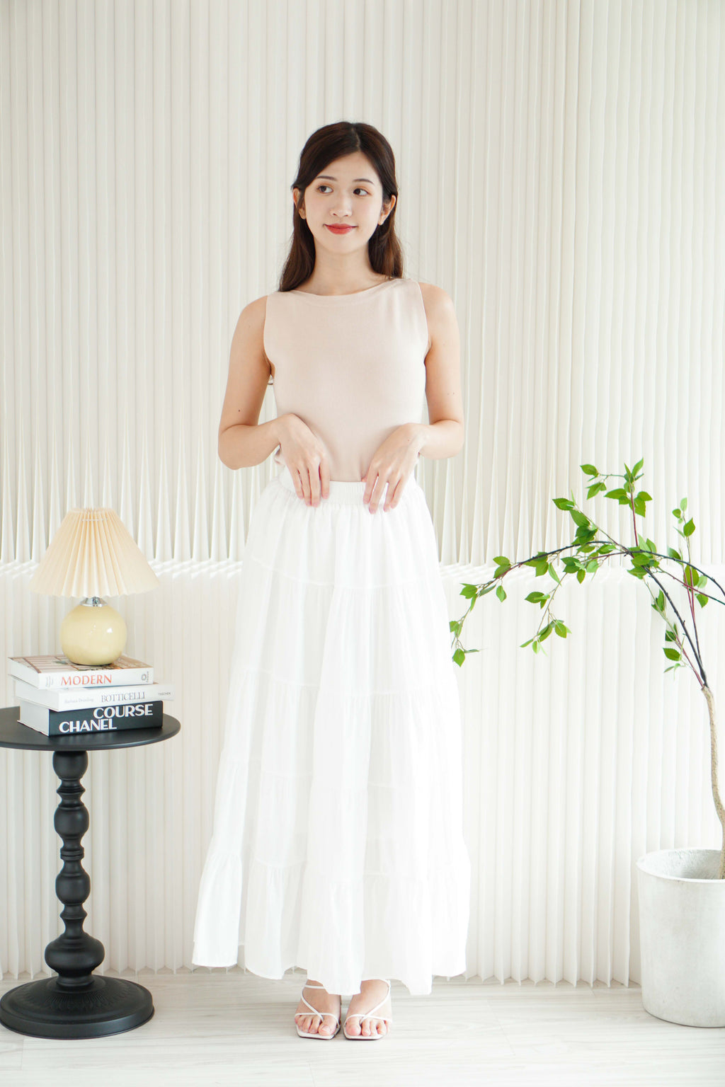(BACKORDER) Einna Basic Knit High Neck Top in Beige