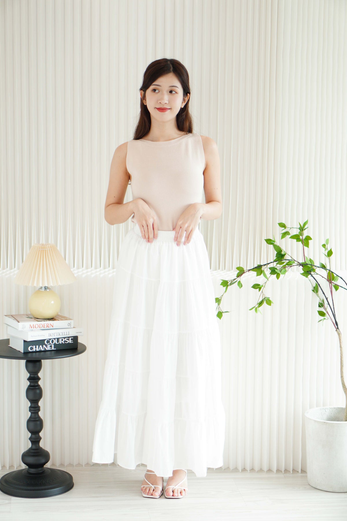 (BACKORDER) Einna Basic Knit High Neck Top in Beige
