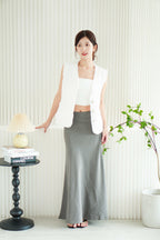 (BACKORDER) Nim Tweed Vest in White