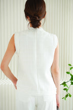 (BACKORDER) Nim Tweed Vest in White
