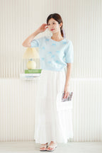 Soline Layered Maxi Skirt in White