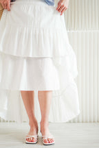 Soline Layered Maxi Skirt in White