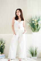 Vanie Self Tied Ribbon Top in White