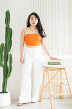 Lilo Ruched Tube Top in Brick Orange