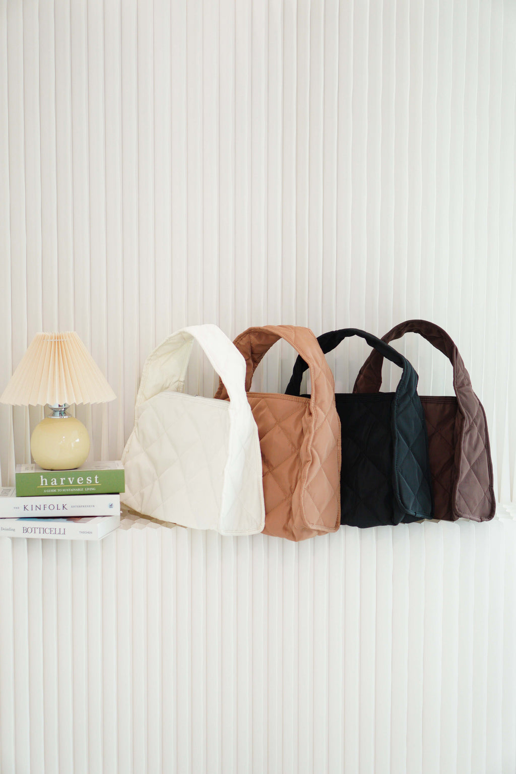 Large Puffy Tote Bag in Brown