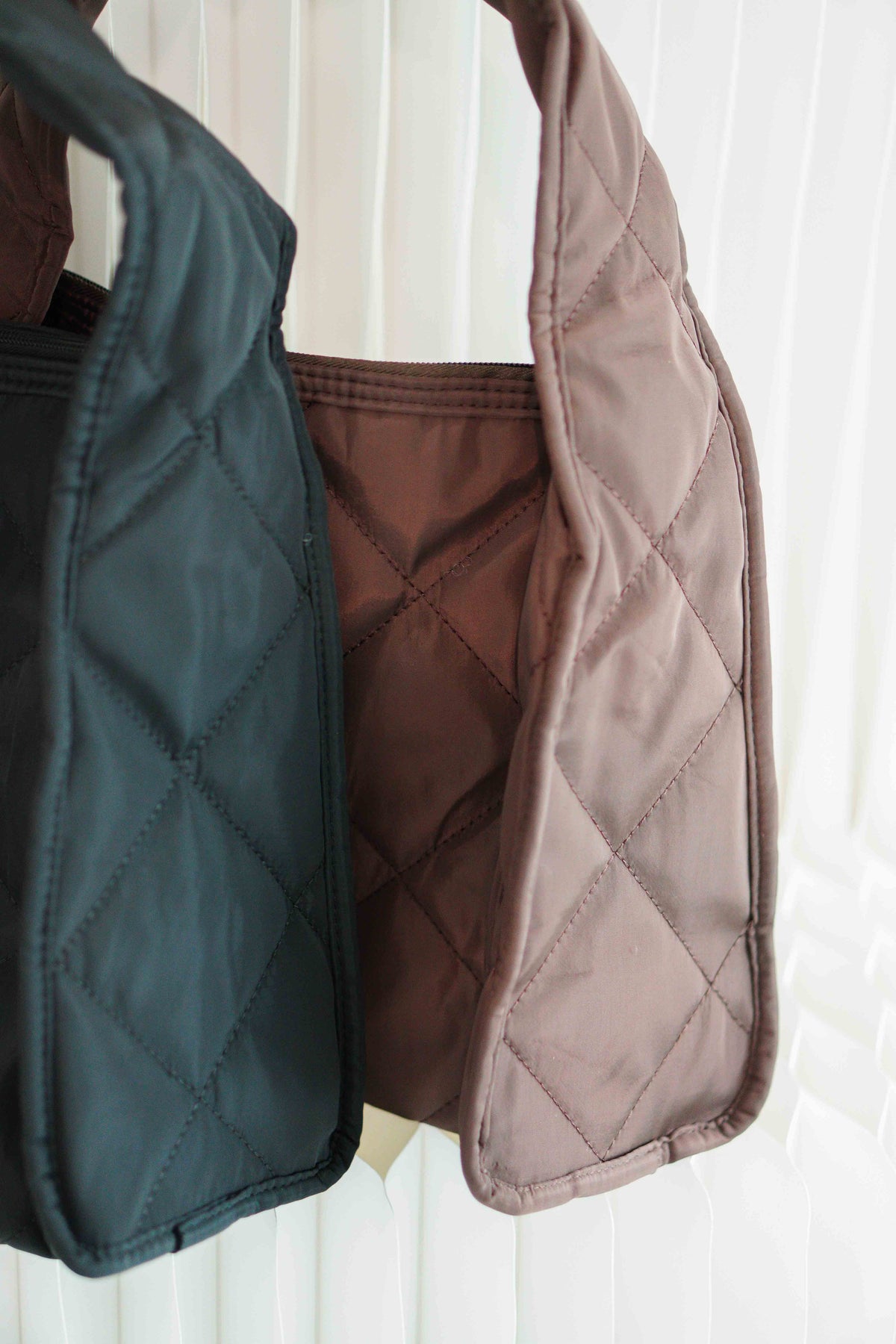 Large Puffy Tote Bag in Brown