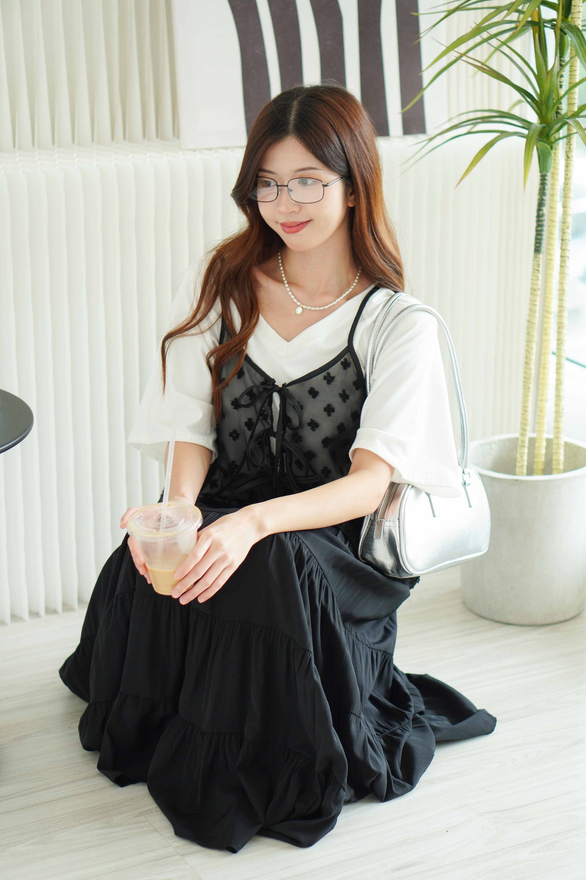 Hana Outer Ribbon Top in Black