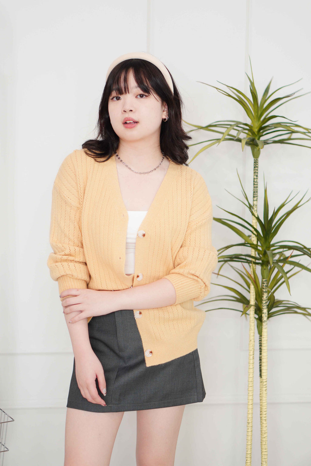 Yuna Knit Cardigan in Yellow