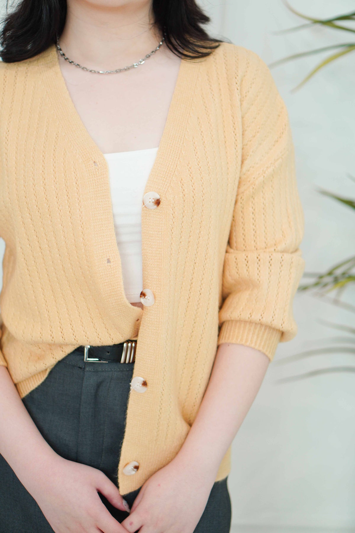 Yuna Knit Cardigan in Yellow
