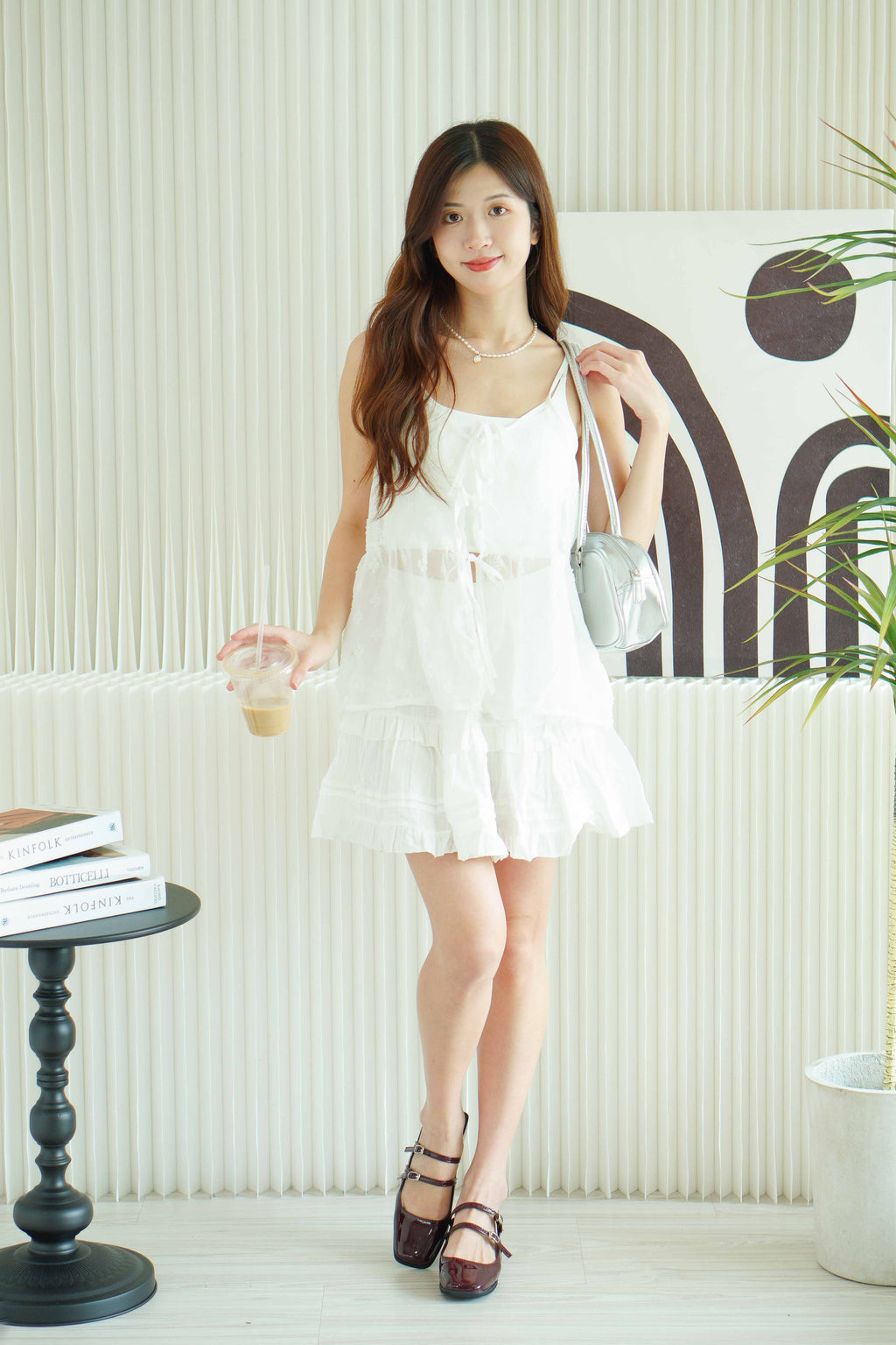 Hana Outer Ribbon Top in White